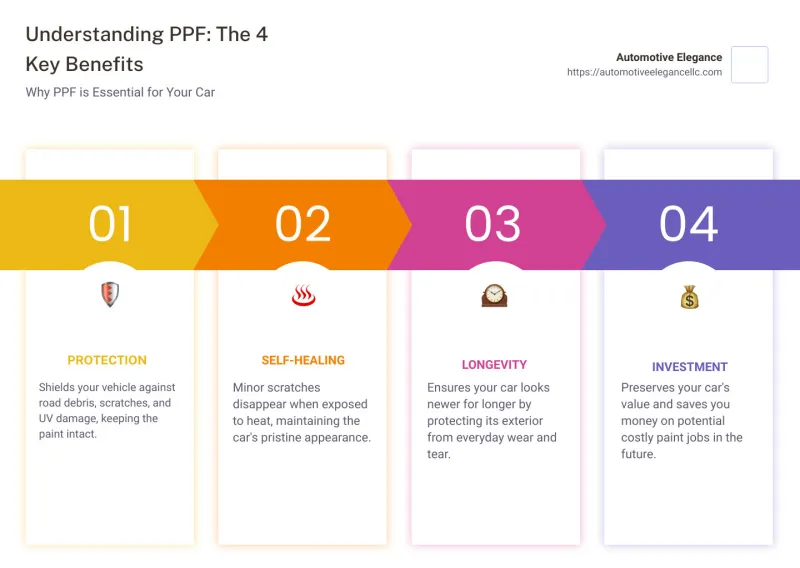 Understanding PPF Benefits Infographic - ppf car infographic pillar-4-steps
