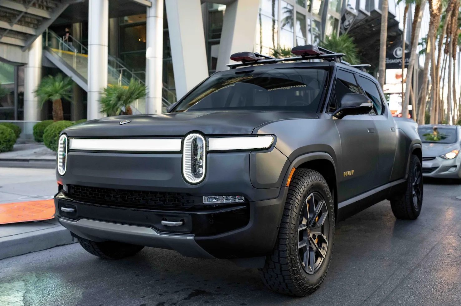 Matte Rivian with stealth paint protection film