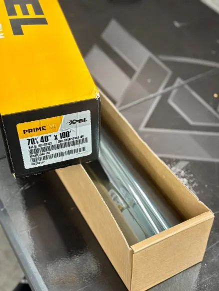 XPEL Prime XR automotive window tint film in packaging box